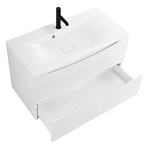 Тумба с раковиной Belbagno MARINO 90 2C-SO/BB900/450-LV-MR-PR Bianco Lucido для ванной в интернет-магазине Sanbest