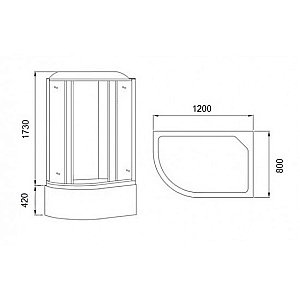 Душевая кабина Alex Baitler 120х80 MR3512TP стекло матовое/профиль белый матовый купить в интернет-магазине Sanbest