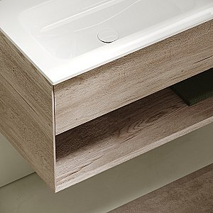 Тумба с раковиной Sancos Marmi 1.0 MR1.0100LEG дуб галифакс натуральный для ванной в интернет-магазине Sanbest