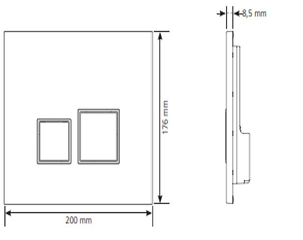 Кнопка для инсталляции Taliente Square 31204110 черная матовая купить в интернет-магазине сантехники Sanbest