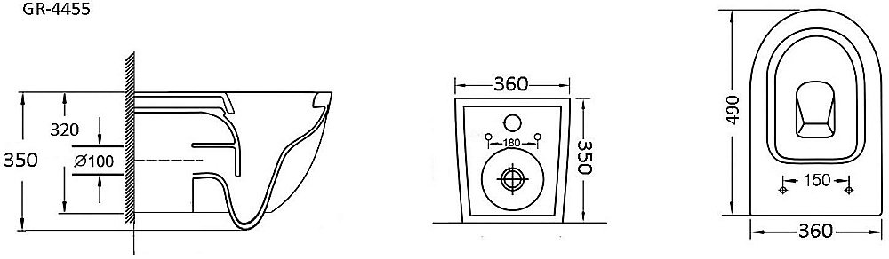 Унитаз подвесной GROSSMAN Color GR-4455MS безободковый, с крышкой микролифт, белый матовый купить в интернет-магазине Sanbest