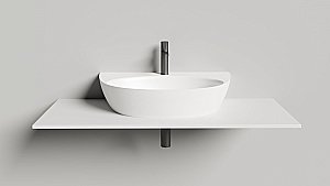 Раковина Salini ALDA WALL 03 140313G 71 из искусственного камня S-Sense, белая глянцевая купить в интернет-магазине Sanbest