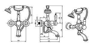 Смеситель для ванны Boheme Tradizionale Oro 283 купить в интернет-магазине сантехники Sanbest