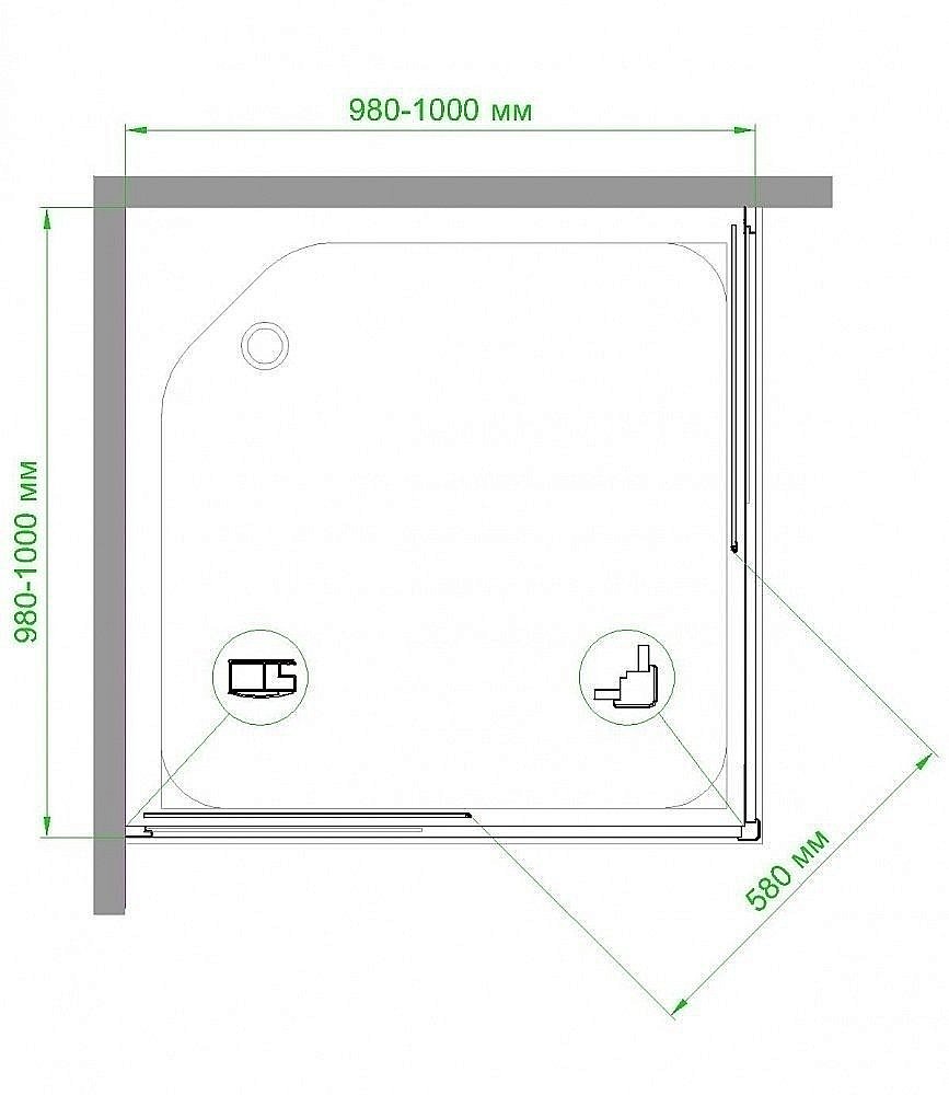 Душевой уголок Royal Bath RB100HPD-T 100х100 прозрачный купить в интернет-магазине Sanbest