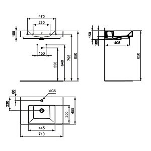 Раковина подвесная Ideal Standard Strada K078701 купить в интернет-магазине Sanbest