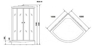 Душевая кабина Niagara Classic NG-3516-14 100x100 купить в интернет-магазине Sanbest