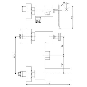 Смеситель для ванны Lemark Contest LM5814CW купить в интернет-магазине сантехники Sanbest