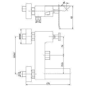 Смеситель для ванны Lemark Contest LM5814CW купить в интернет-магазине сантехники Sanbest