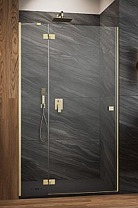 Душевая дверь Radaway Essenza Brushed Gold DWJ 80 стекло прозрачное/профиль брашированное золото купить в интернет-магазине Sanbest