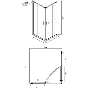 Душевой уголок Ambassador Kingston 14011119 80х80 стекло прозрачное/профиль хром купить в интернет-магазине Sanbest