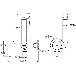 Гигиенический душ Boheme Uno 467-MG матовое золото купить в интернет-магазине сантехники Sanbest