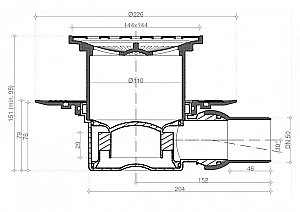 Душевой трап PESTAN Confluo Standard Drops 1 Mask 15x15 с рамкой купить в интернет-магазине Sanbest