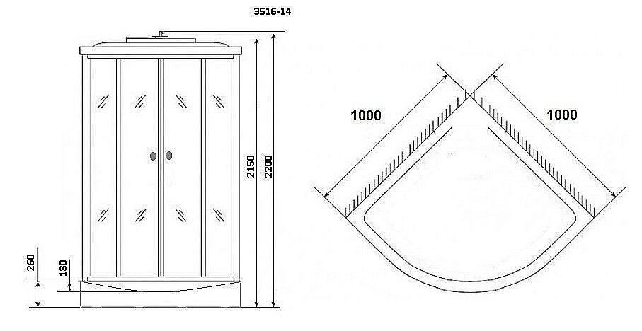 Душевая кабина Niagara Classic NG-3516-14 100x100 купить в интернет-магазине Sanbest