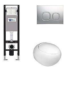 Унитаз с инсталляцией WeltWasser AMBERG 350 + JECKENBACH 004 GL-WT + AMBERG RD-CR белый/кнопка хром купить в интернет-магазине Sanbest
