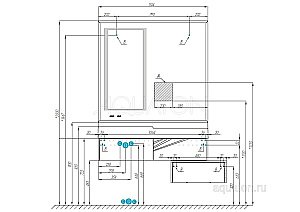 Тумба с раковиной Акватон Сакура 120 белая глянцевая/ольха наварра для ванной в интернет-магазине Sanbest