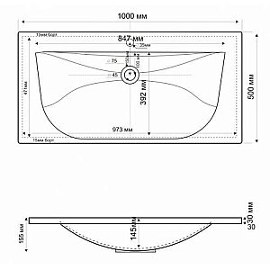 Тумба с раковиной Cezares MOLVENO 100 Antracite для ванной в интернет-магазине Sanbest