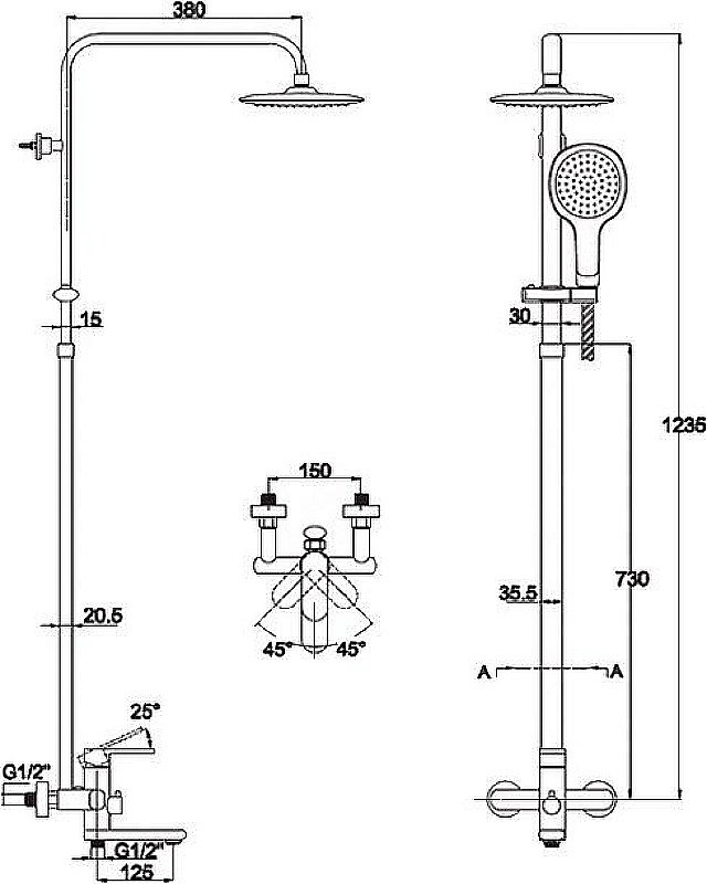 Душевая система Kaiser Arena 33182 хром купить в интернет-магазине сантехники Sanbest