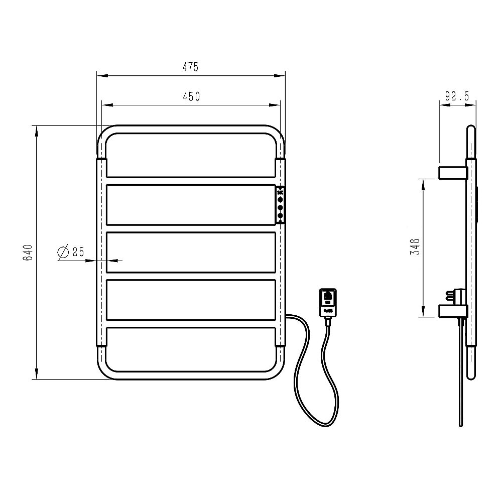 Полотенцесушитель электрический WONZON & WOGHAND WISMAR, Брашированный никель (WW-AL201-BR) купить в интернет-магазине сантехники Sanbest