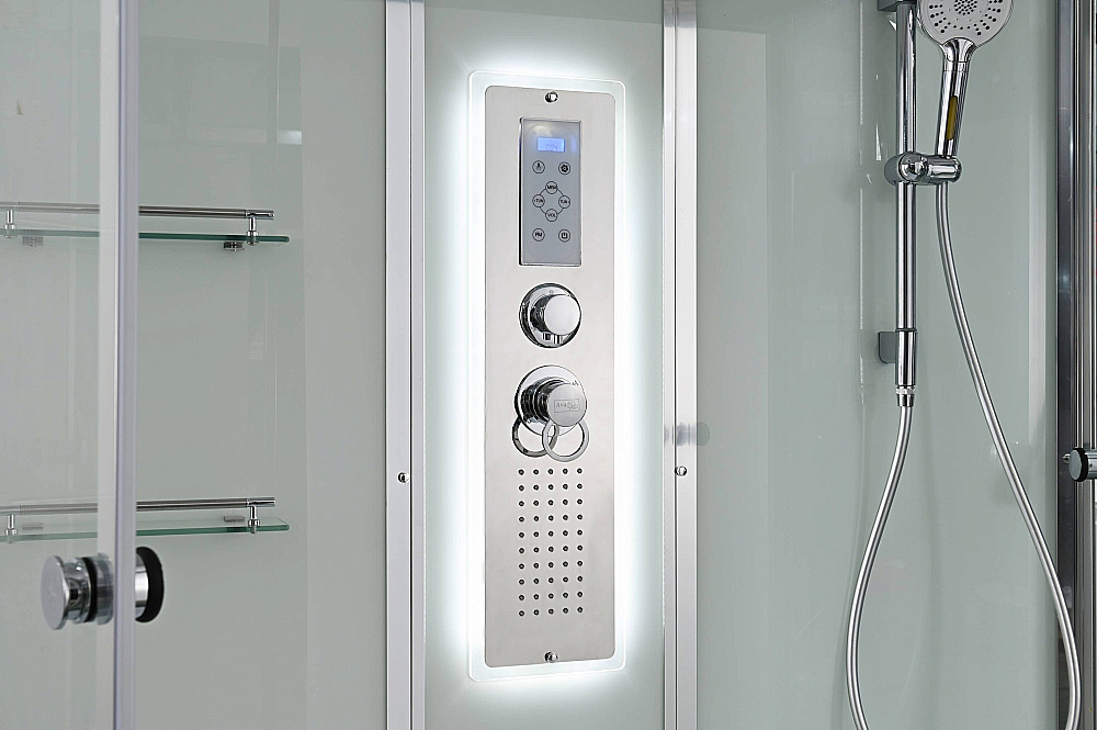 Душевая кабина AvaCan V5015LED с подсветкой, арома-лейка, прозрачная/профиль хром купить в интернет-магазине Sanbest