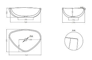 Раковина накладная Salini GLORIA 06 1102206MF из искусственного камня S-Stone, матовая, цвет по RAL полностью купить в интернет-магазине Sanbest