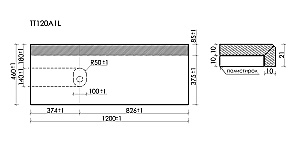 Столешница Sancos 120х46 TT120A2L/R кремовая матовая для ванной в интернет-магазине сантехники Sanbest