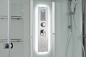 Душевая кабина AvaCan V5015LED с подсветкой, арома-лейка, прозрачная/профиль хром купить в интернет-магазине Sanbest
