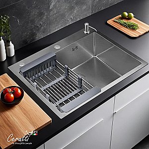 Кухонная мойка CeruttiSpa GLORIA60 nano embo CT11257 матовый хром купить в интернет-магазине сантехники Sanbest