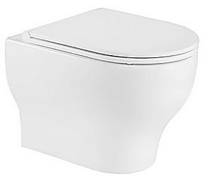 Унитаз подвесной WeltWasser MARBERG 410 + ERLENBACH 004 GL-WT + MAR 410 RD MT-BL белый глянцевый, безободковый, с крышкой микролифт, с инсталляцией и черной матовой  кнопкой купить в интернет-магазине Sanbest