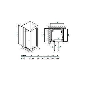 Душевой уголок Koller Pool Watrfall Line AC9E 90x90 прозрачный купить в интернет-магазине Sanbest