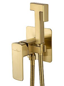 Смеситель с гигиеническим душем встраиваемый WONZON & WOGHAND EDGE, Брашированное золото (WW-88829003-BG) купить в интернет-магазине сантехники Sanbest
