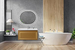 Тумба с раковиной Cezares Giubileo-N 100 GIUBILEO-N-100-1C-SO-BORO-P брашированное золото для ванной в интернет-магазине Sanbest