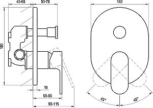 Смеситель для душа Ravak CHROME CR 065.20 черный матовый купить в интернет-магазине сантехники Sanbest