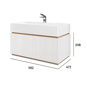 Тумба с раковиной Jorno Filoro 90 Fil.01.90/P/W/JR белая для ванной в интернет-магазине Sanbest