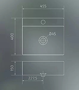 Раковина накладная Gid Geometrico 45,5 N9145 51214 белая купить в интернет-магазине Sanbest