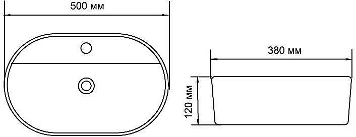 Раковина накладная Aquanet Lake-2 50 211287 белая купить в интернет-магазине Sanbest