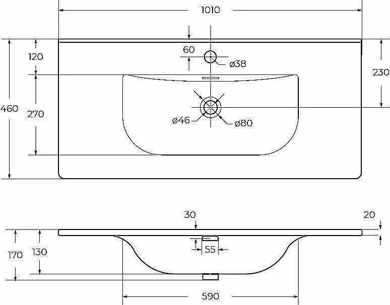 Тумба для раковины Belbagno UNO 100 UNO-1000-1C-SO-СO+BB-8099-100 бежевая матовая для ванной в интернет-магазине Sanbest