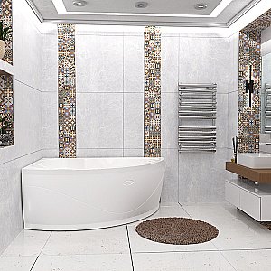 Ванна с гидромассажем Радомир Алари 168х120 ТЕРАПИЯ ХРОМ белая купить в интернет-магазине Sanbest