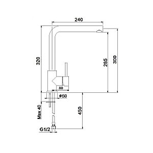 Смеситель для кухни Webert London LO940302560 черный матовый купить в интернет-магазине сантехники Sanbest
