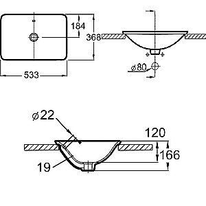 Раковина Jacob Delafon CARILLON E96117-0 53 белая купить в интернет-магазине Sanbest