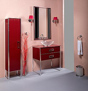 Столешница Armadi Art 853-080-BR 80 стекло бордо для ванной в интернет-магазине сантехники Sanbest