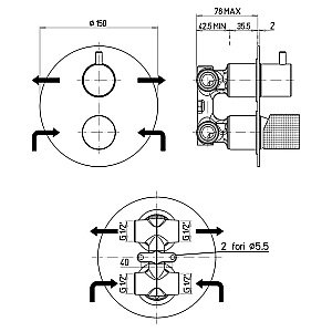 Смеситель для душа PAINI Cox grip 7GPZ6911 черный матовый купить в интернет-магазине сантехники Sanbest