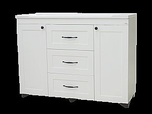 Тумба с раковиной 3 ящ. напольная Misty Дуэт 120 белая матовая для ванной в интернет-магазине Sanbest