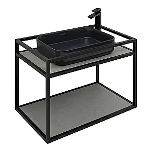 Консоль с раковиной Allen Brau Liberty 75 1.33001.BB черная для ванной в интернет-магазине сантехники Sanbest
