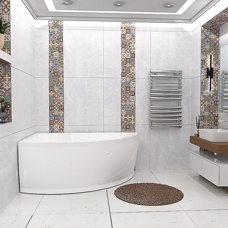 Ванна с гидромассажем Радомир Алари 168х120 ТЕРАПИЯ ХРОМ белая купить в интернет-магазине Sanbest