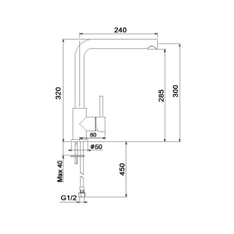 Смеситель для кухни Webert London LO940302560 черный матовый купить в интернет-магазине сантехники Sanbest