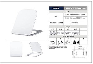 Унитаз подвесной Taliente Correto Tornado 3 CR55003 безободковый, смыв торнадо, с крышкой микролифт, белый купить в интернет-магазине Sanbest