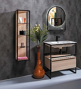 Тумба с раковиной Armadi Art Loft 80 светлое дерево для ванной в интернет-магазине Sanbest