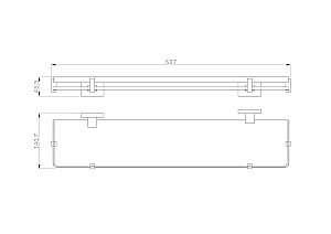 Стеклянная полка для ванной WONZON & WOGHAND FLAT, Хром (WW-9727) купить в интернет-магазине сантехники Sanbest