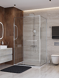 Душевой уголок Cezares LUX 100х110 AH-FS-11-110/100-C-CR стекло прозрачное/профиль хром купить в интернет-магазине Sanbest