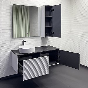 Тумба с раковиной Comforty Геленджик 120 белая матовая/раковина белая для ванной в интернет-магазине Sanbest